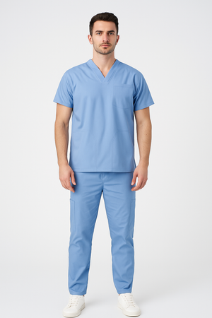 Men's V-Neck Utility Scrub – Multi-Pocket